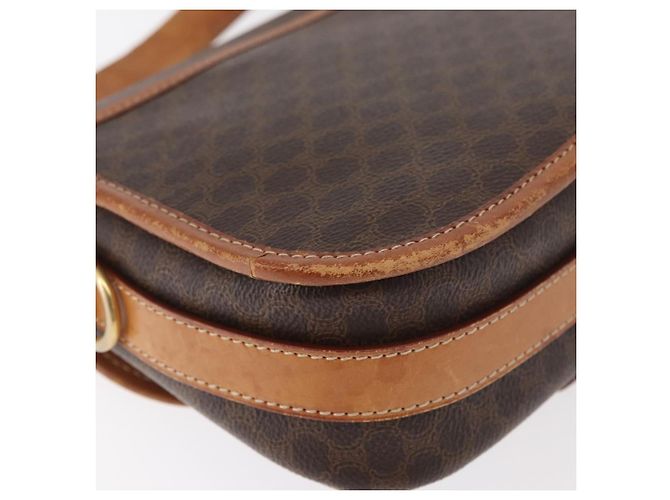 Céline Borsa a Spalla CELINE Macadam Canvas PVC Pelle Marrone Oro Auth BA12773 D'oro - vista 16