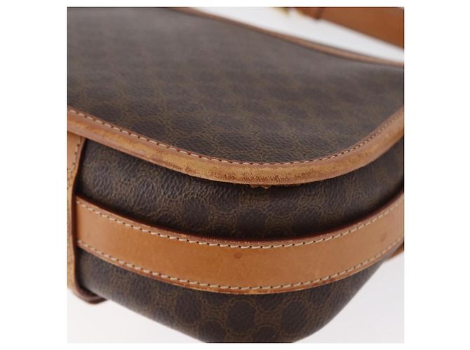 Céline Borsa a Spalla CELINE Macadam Canvas PVC Pelle Marrone Oro Auth BA12773 D'oro - vista 17