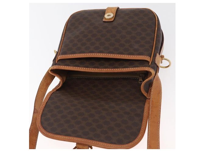 Céline Borsa a Spalla CELINE Macadam Canvas PVC Pelle Marrone Oro Auth BA12773 D'oro - vista 19