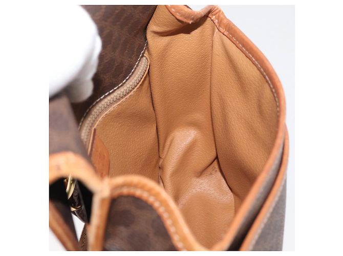 Céline Borsa a Spalla CELINE Macadam Canvas PVC Pelle Marrone Oro Auth BA12773 D'oro - vista 21