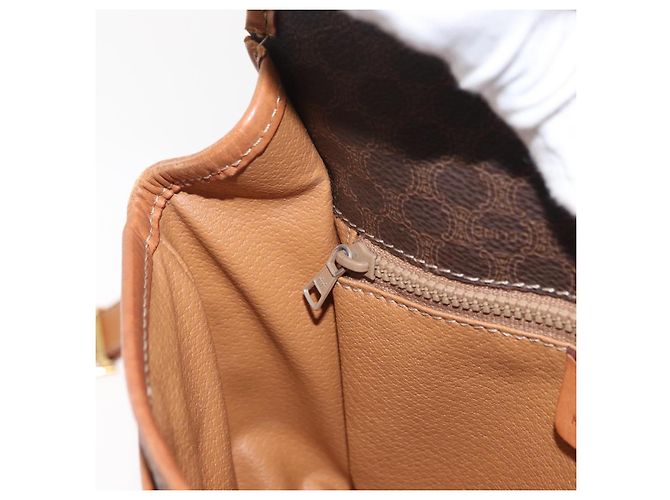 Céline Borsa a Spalla CELINE Macadam Canvas PVC Pelle Marrone Oro Auth BA12773 D'oro - vista 23