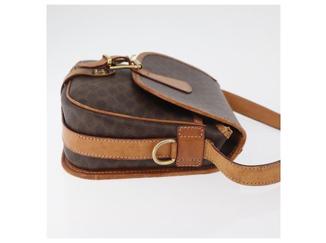 Céline Borsa a Spalla CELINE Macadam Canvas PVC Pelle Marrone Oro Auth BA12773 D'oro - vista 3