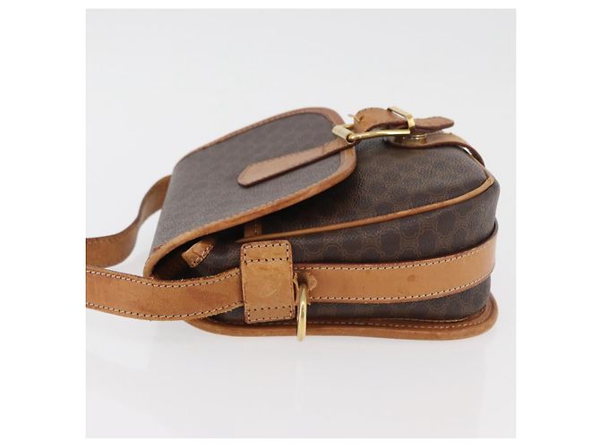 Céline Borsa a Spalla CELINE Macadam Canvas PVC Pelle Marrone Oro Auth BA12773 D'oro - vista 4