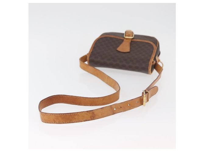 Céline Borsa a Spalla CELINE Macadam Canvas PVC Pelle Marrone Oro Auth BA12773 D'oro - vista 7
