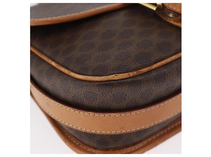 Céline Borsa a Spalla CELINE Macadam Canvas PVC Pelle Marrone Oro Auth BA12773 D'oro - vista 8