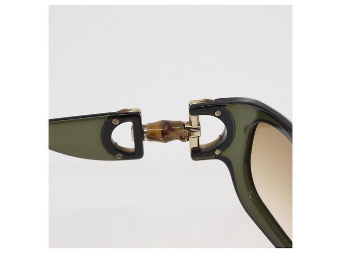 GUCCI Bamboo Horsebit Sunglasses plastic Green Auth BA12852 - view 10
