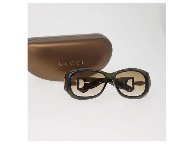 GUCCI Bamboo Horsebit Sunglasses plastic Green Auth BA12852 - view 12