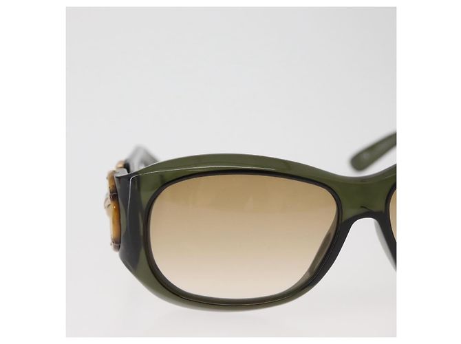 GUCCI Bamboo Horsebit Sunglasses plastic Green Auth BA12852 - view 3