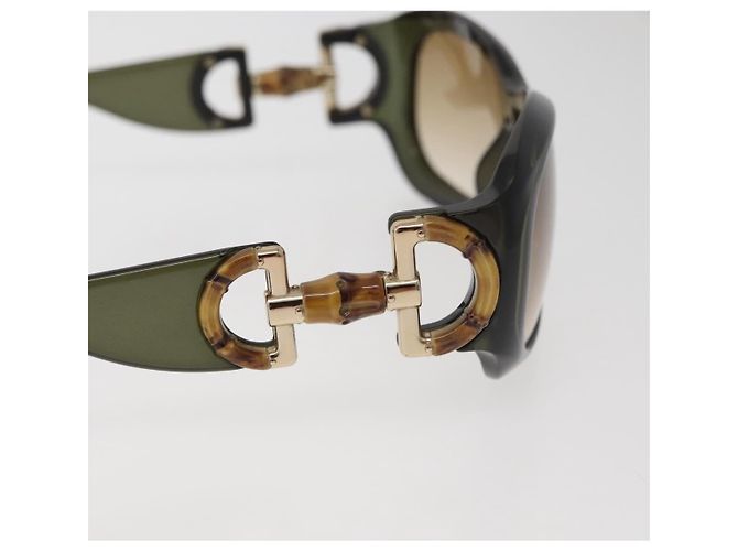 GUCCI Bamboo Horsebit Sunglasses plastic Green Auth BA12852 - view 6