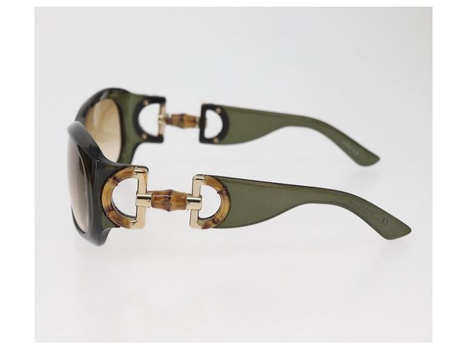 GUCCI Bamboo Horsebit Sunglasses plastic Green Auth BA12852 - view 7