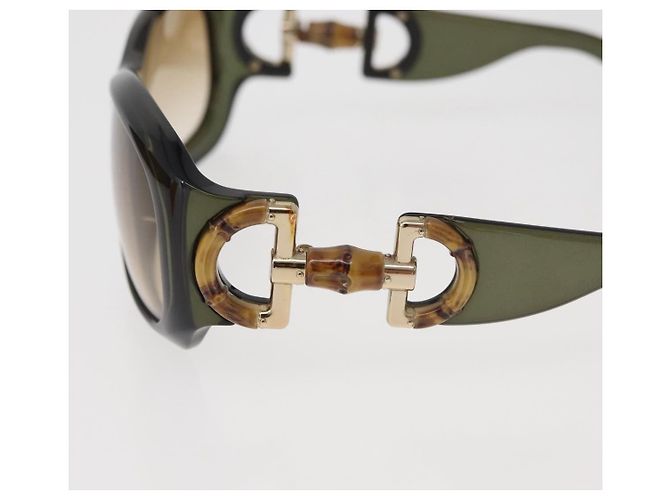 GUCCI Bamboo Horsebit Sunglasses plastic Green Auth BA12852 - view 8