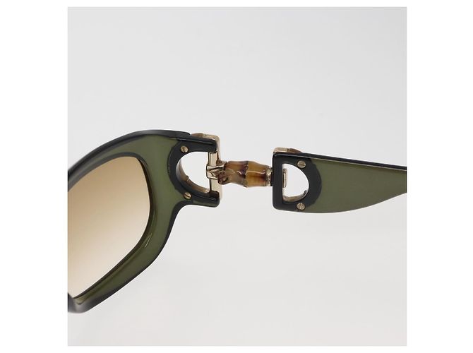 GUCCI Bamboo Horsebit Sunglasses plastic Green Auth BA12852 - view 9