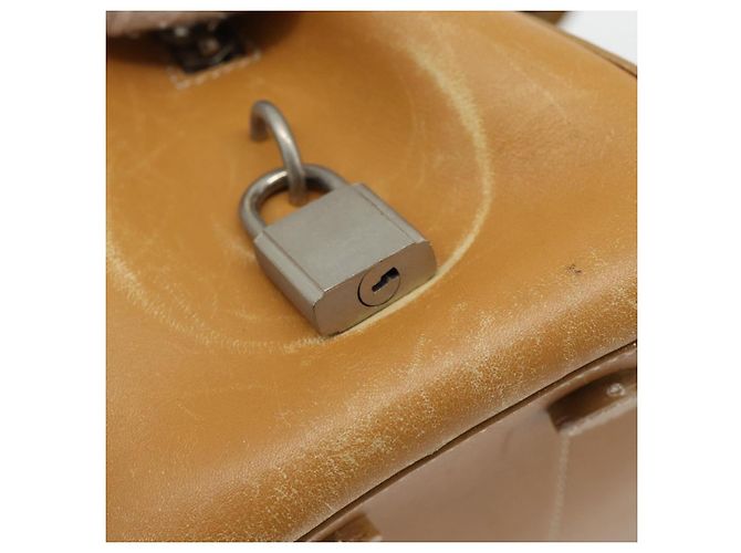 PRADA Tote Bag Leder Beige Silber Auth bs35304 - Ansicht 10