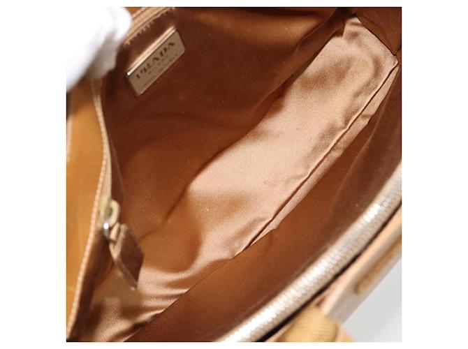 PRADA Tote Bag Leder Beige Silber Auth bs35304 - Ansicht 11