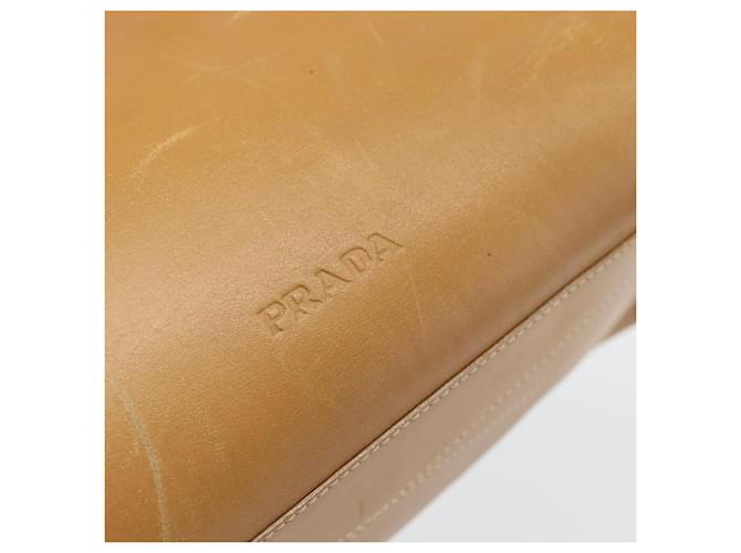 PRADA Tote Bag Leder Beige Silber Auth bs35304 - Ansicht 17
