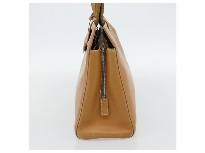 PRADA Tote Bag Leder Beige Silber Auth bs35304 - Ansicht 4