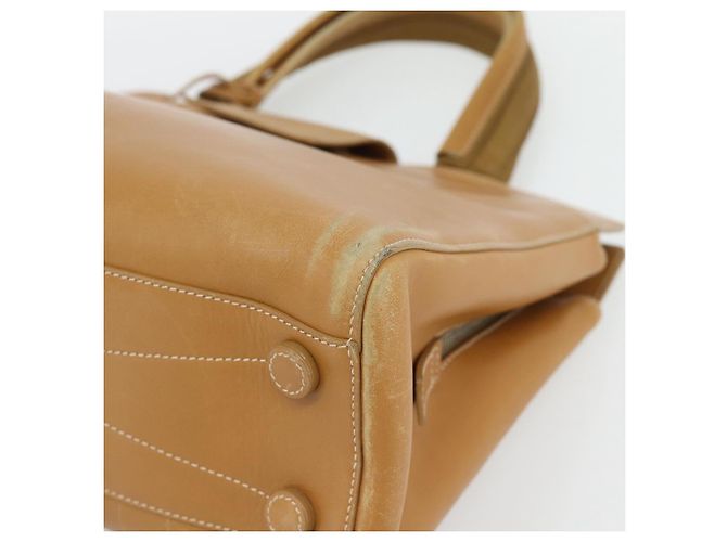 PRADA Tote Bag Leder Beige Silber Auth bs35304 - Ansicht 9
