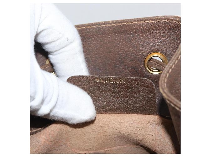 Borsa GUCCI GG Supreme Web Sherry Line PVC Beige Oro 41 02 085 Auth BA12841 D'oro - vista 12