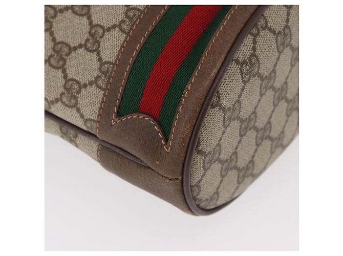 Borsa GUCCI GG Supreme Web Sherry Line PVC Beige Oro 41 02 085 Auth BA12841 D'oro - vista 14
