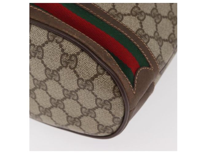 Borsa GUCCI GG Supreme Web Sherry Line PVC Beige Oro 41 02 085 Auth BA12841 D'oro - vista 15