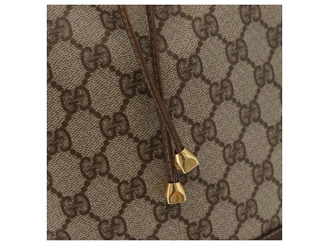 Borsa GUCCI GG Supreme Web Sherry Line PVC Beige Oro 41 02 085 Auth BA12841 D'oro - vista 17