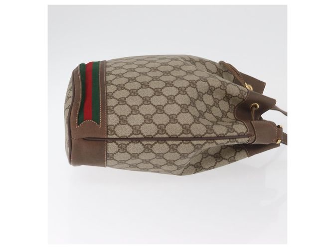 Borsa GUCCI GG Supreme Web Sherry Line PVC Beige Oro 41 02 085 Auth BA12841 D'oro - vista 3