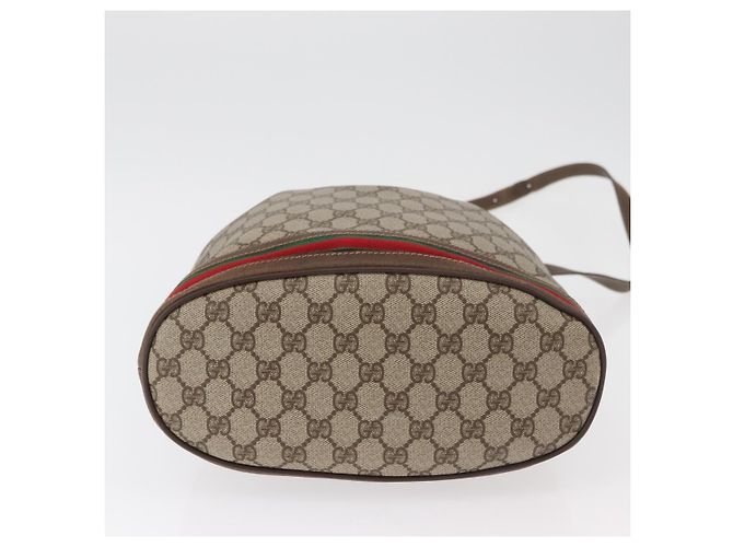 Borsa GUCCI GG Supreme Web Sherry Line PVC Beige Oro 41 02 085 Auth BA12841 D'oro - vista 5