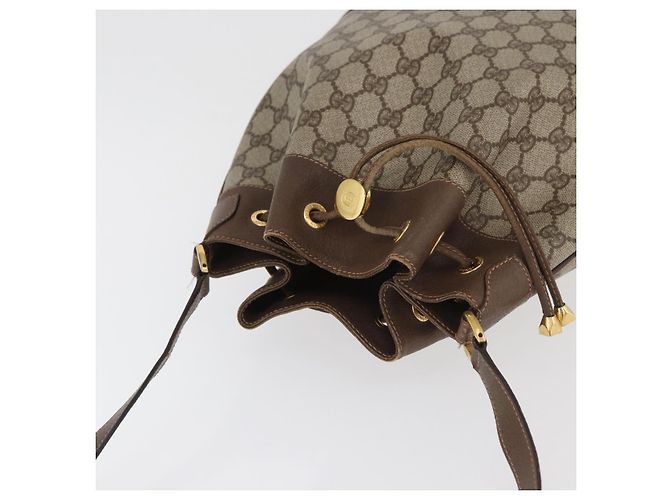 Borsa GUCCI GG Supreme Web Sherry Line PVC Beige Oro 41 02 085 Auth BA12841 D'oro - vista 6