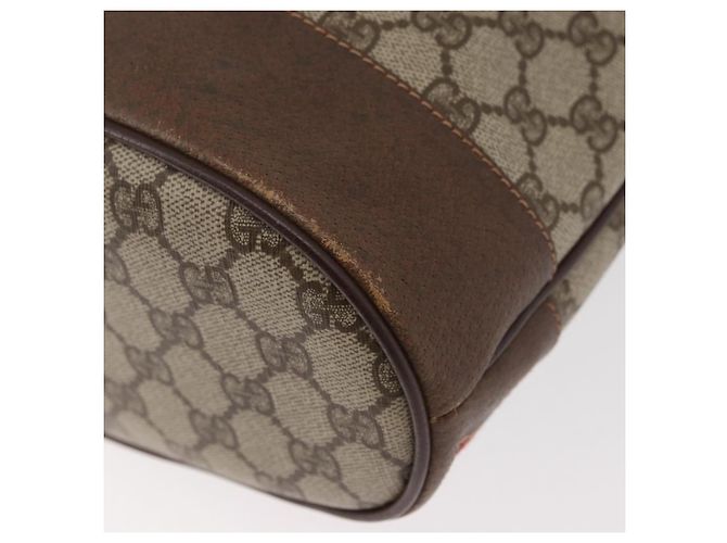 Borsa GUCCI GG Supreme Web Sherry Line PVC Beige Oro 41 02 085 Auth BA12841 D'oro - vista 9