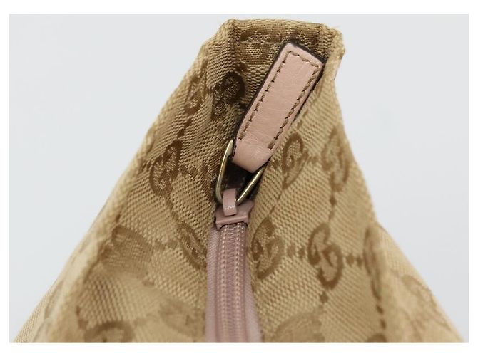 Borsa GUCCI GG Canvas Sherry Line Beige Oro 131230 Auth BA12928 D'oro - vista 10