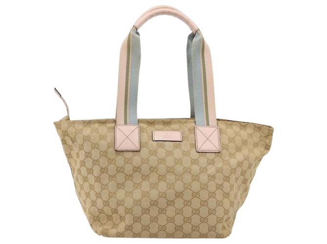 Borsa GUCCI GG Canvas Sherry Line Beige Oro 131230 Auth BA12928 D'oro - vista 13