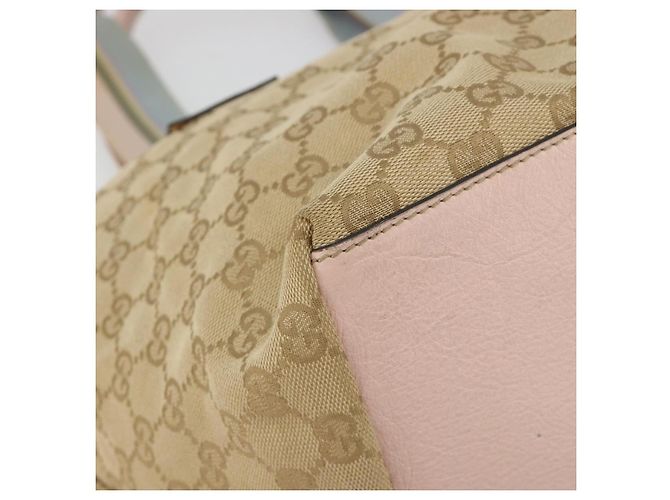 Borsa GUCCI GG Canvas Sherry Line Beige Oro 131230 Auth BA12928 D'oro - vista 14
