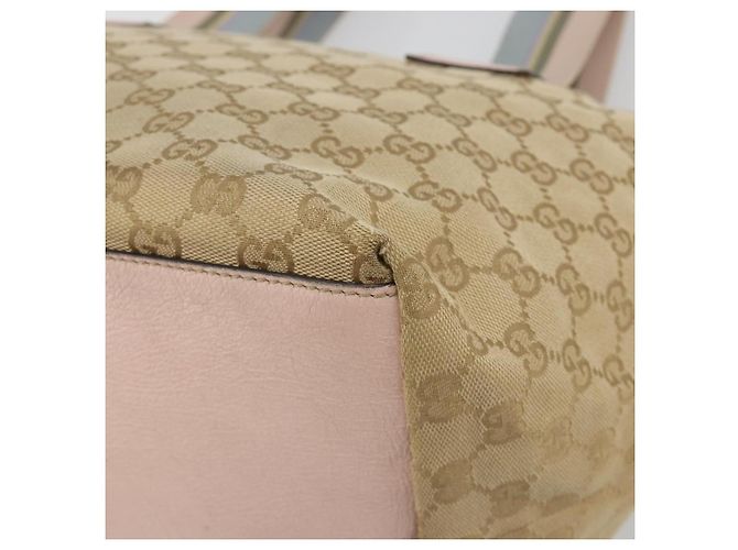 Borsa GUCCI GG Canvas Sherry Line Beige Oro 131230 Auth BA12928 D'oro - vista 15