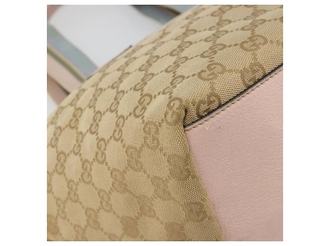 Borsa GUCCI GG Canvas Sherry Line Beige Oro 131230 Auth BA12928 D'oro - vista 16