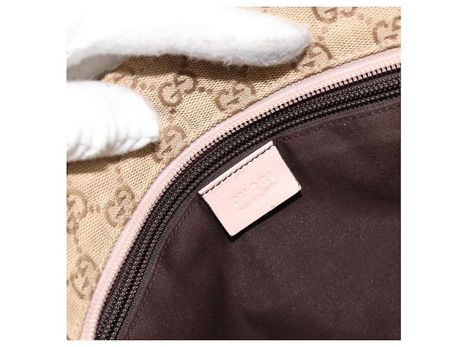 Borsa GUCCI GG Canvas Sherry Line Beige Oro 131230 Auth BA12928 D'oro - vista 18