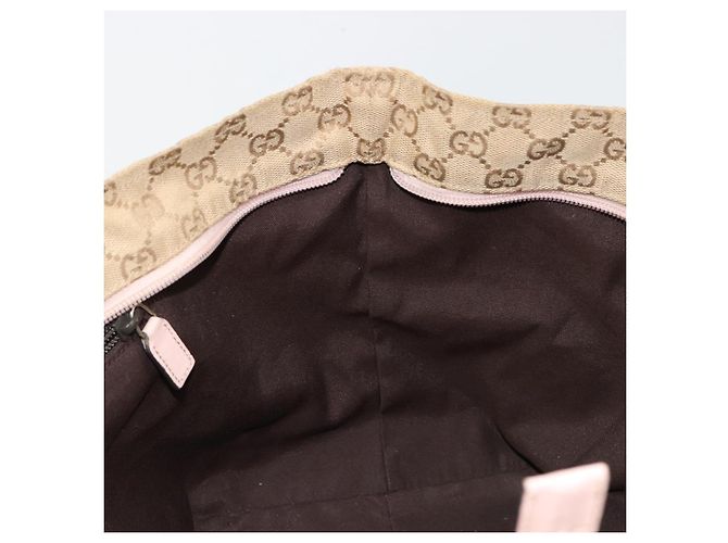 Borsa GUCCI GG Canvas Sherry Line Beige Oro 131230 Auth BA12928 D'oro - vista 19