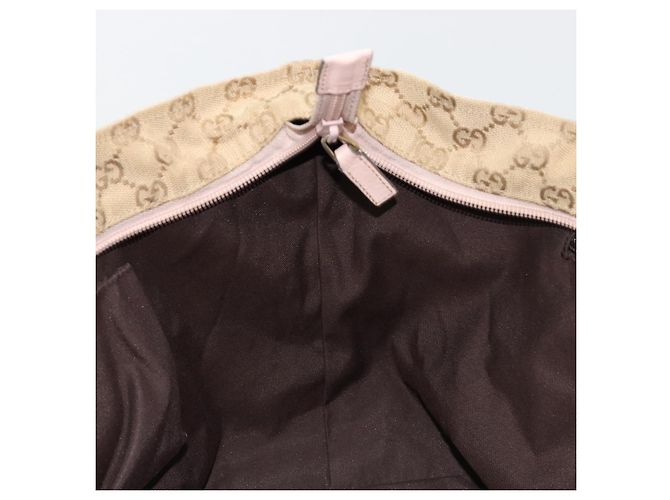 Borsa GUCCI GG Canvas Sherry Line Beige Oro 131230 Auth BA12928 D'oro - vista 20