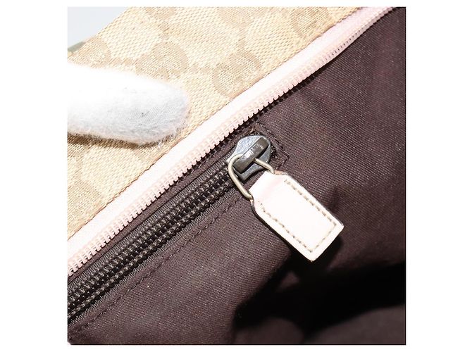 Borsa GUCCI GG Canvas Sherry Line Beige Oro 131230 Auth BA12928 D'oro - vista 21