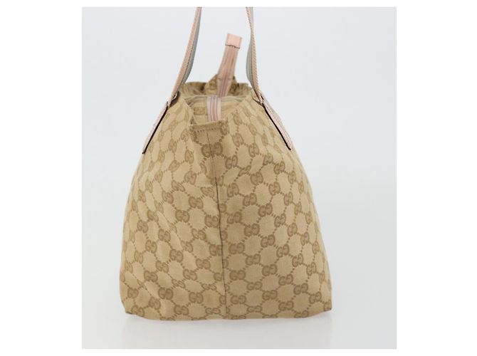 Borsa GUCCI GG Canvas Sherry Line Beige Oro 131230 Auth BA12928 D'oro - vista 3