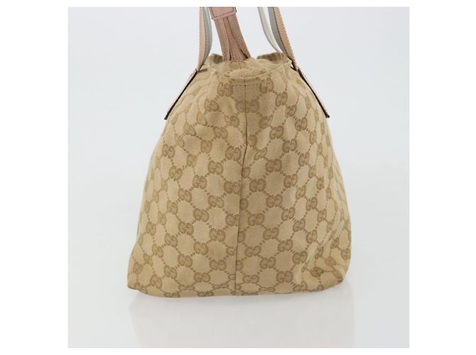 Borsa GUCCI GG Canvas Sherry Line Beige Oro 131230 Auth BA12928 D'oro - vista 4