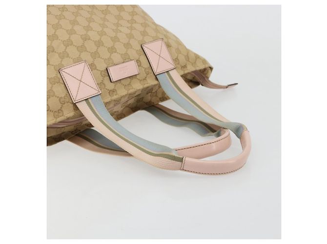 Borsa GUCCI GG Canvas Sherry Line Beige Oro 131230 Auth BA12928 D'oro - vista 7