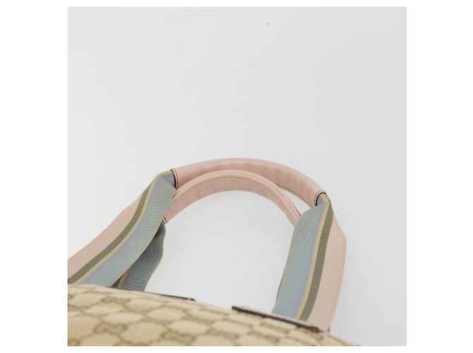 Borsa GUCCI GG Canvas Sherry Line Beige Oro 131230 Auth BA12928 D'oro - vista 8