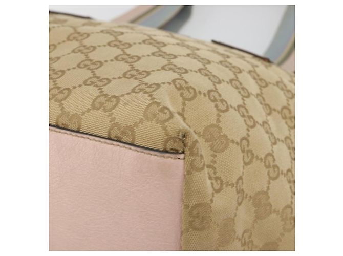 Borsa GUCCI GG Canvas Sherry Line Beige Oro 131230 Auth BA12928 D'oro - vista 9