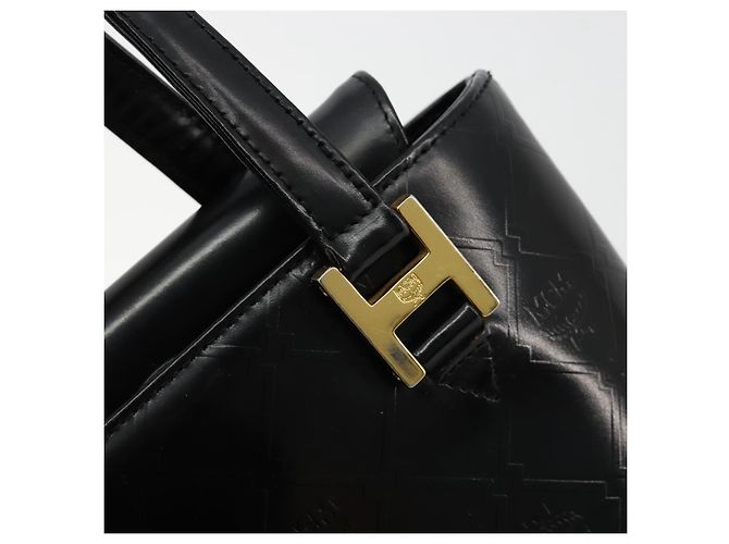 Borsa a Mano MCM Vicetos Logogram Pelle Nera e Oro Auth 180670 Nero D'oro - vista 10