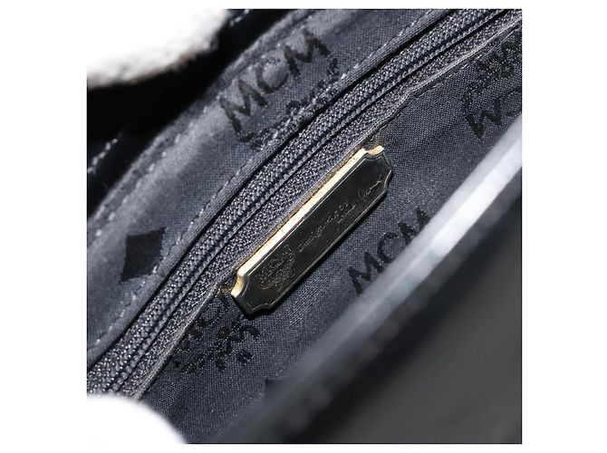 Borsa a Mano MCM Vicetos Logogram Pelle Nera e Oro Auth 180670 Nero D'oro - vista 17