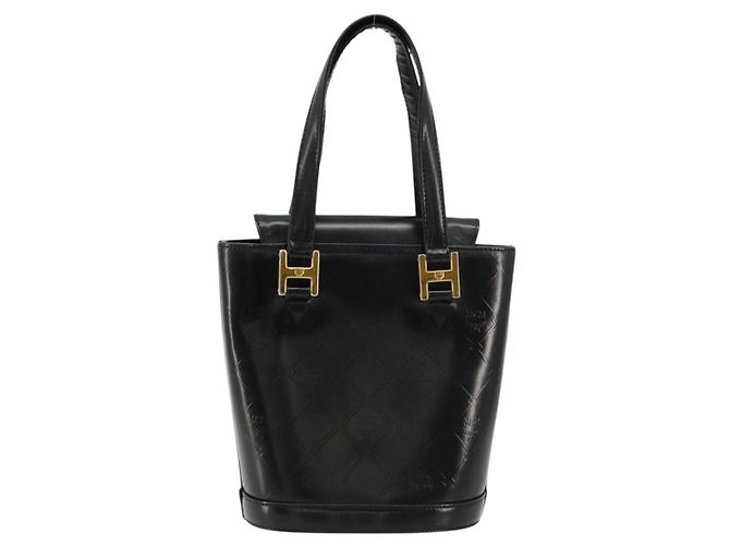 Borsa a Mano MCM Vicetos Logogram Pelle Nera e Oro Auth 180670 Nero D'oro - vista 2