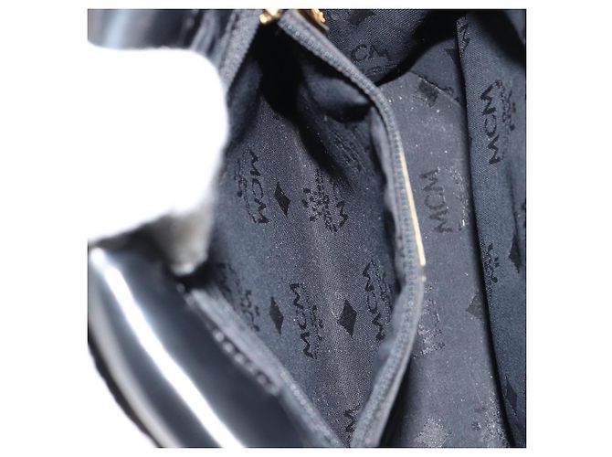 Borsa a Mano MCM Vicetos Logogram Pelle Nera e Oro Auth 180670 Nero D'oro - vista 21