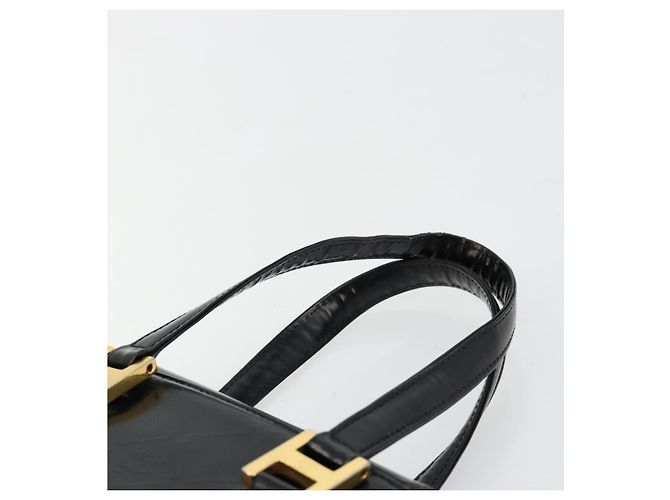 Borsa a Mano MCM Vicetos Logogram Pelle Nera e Oro Auth 180670 Nero D'oro - vista 8