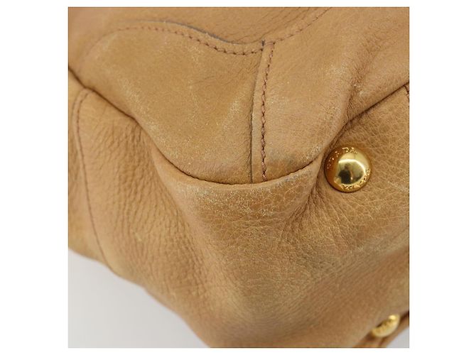 Borsa a Spalla PRADA in Pelle Beige Oro Auth ka4438A D'oro - vista 16