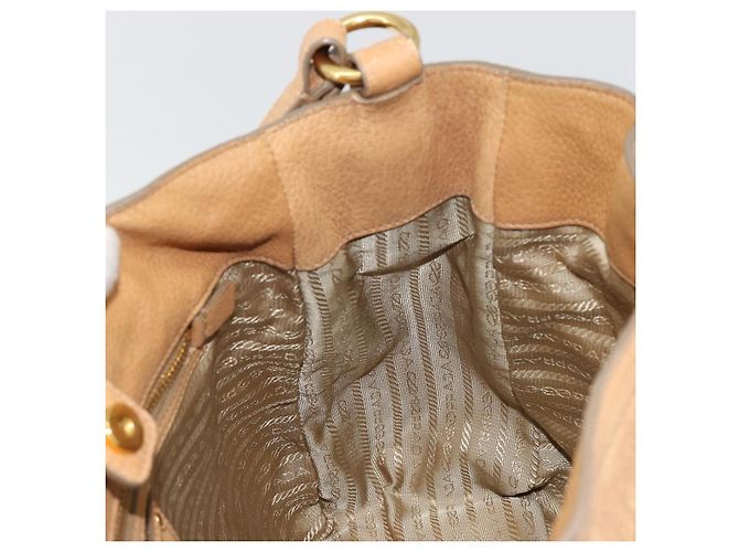 Borsa a Spalla PRADA in Pelle Beige Oro Auth ka4438A D'oro - vista 22